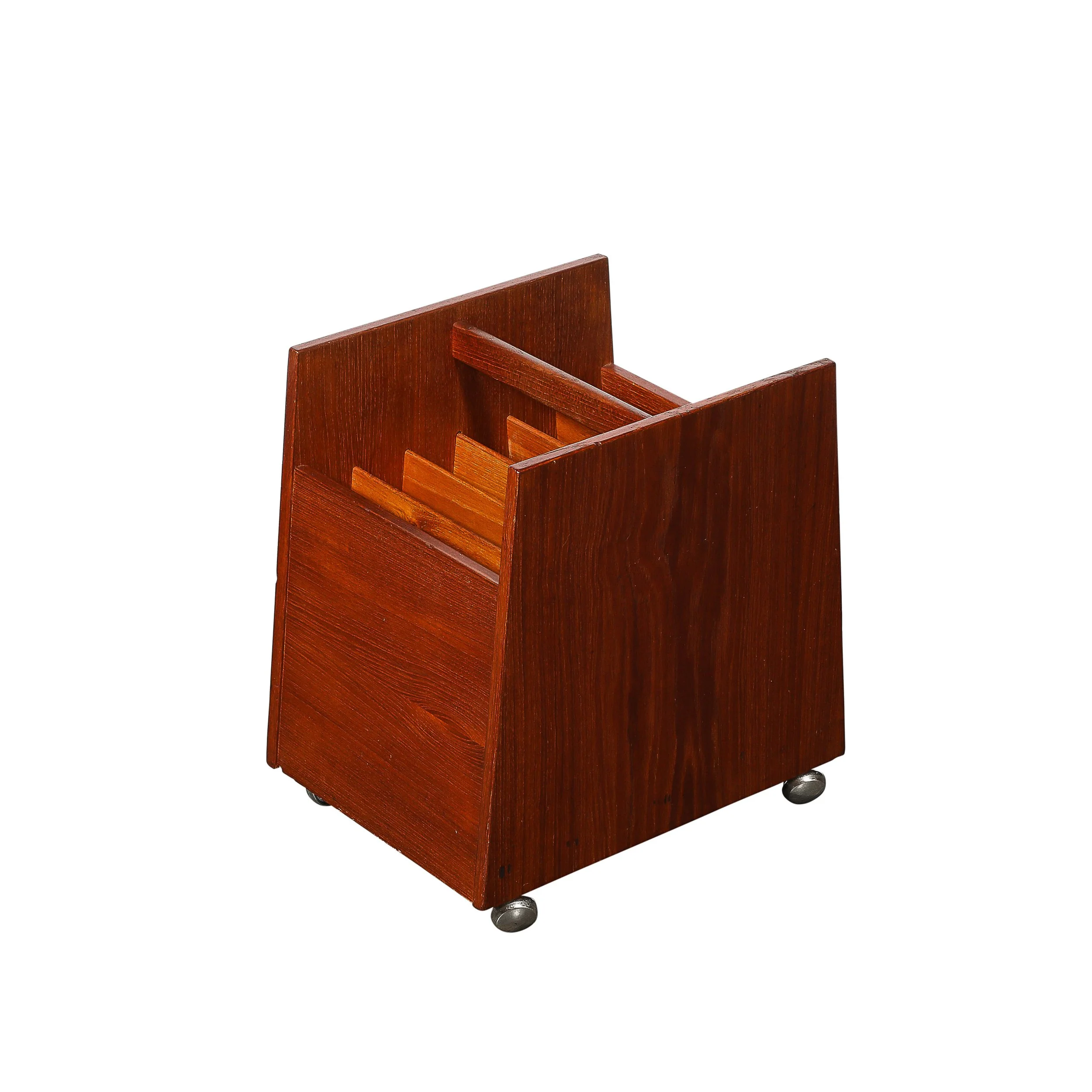 Mid-Century Magazine Rack in Book-Matched Rosewood by Rolf